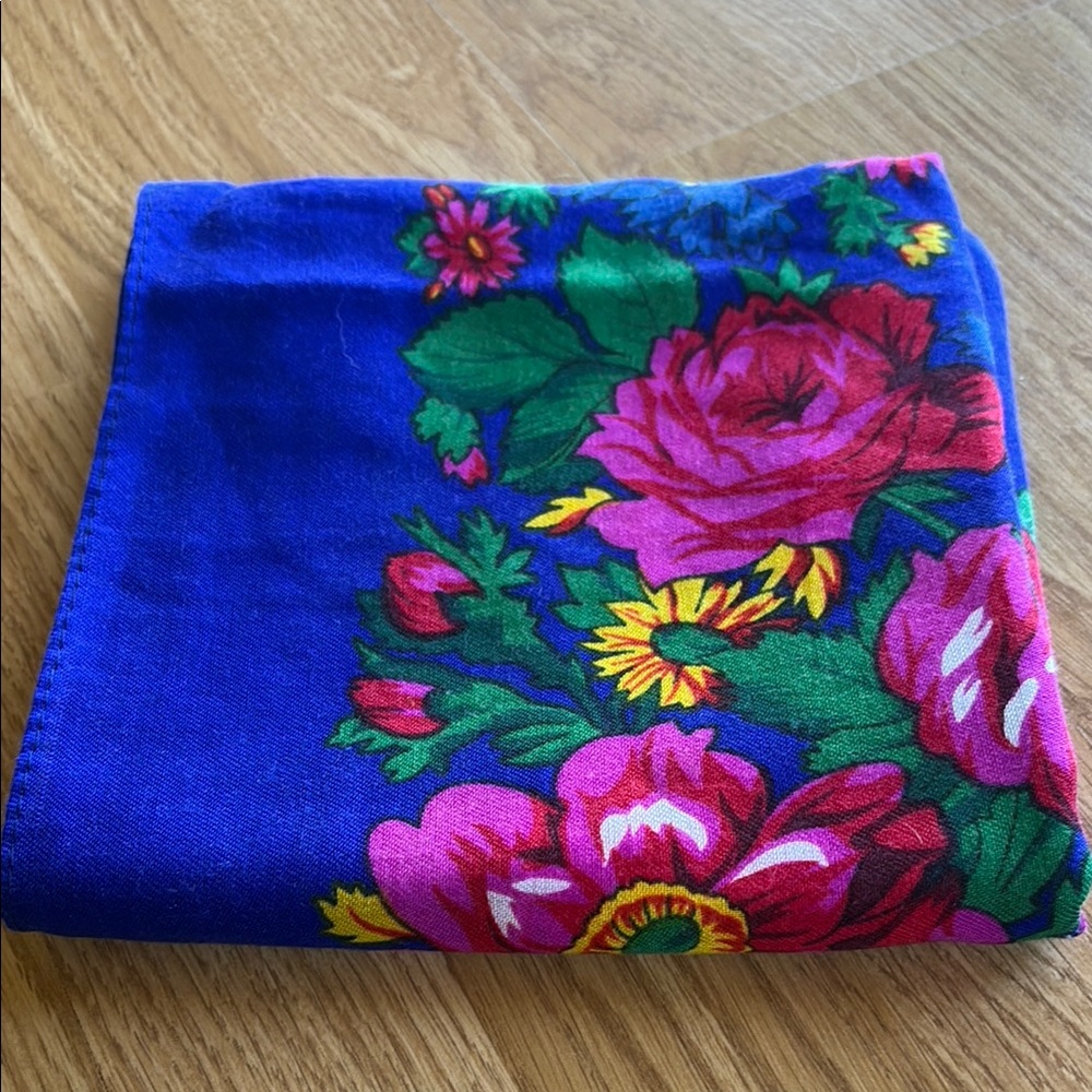 Floral Blue Scarf